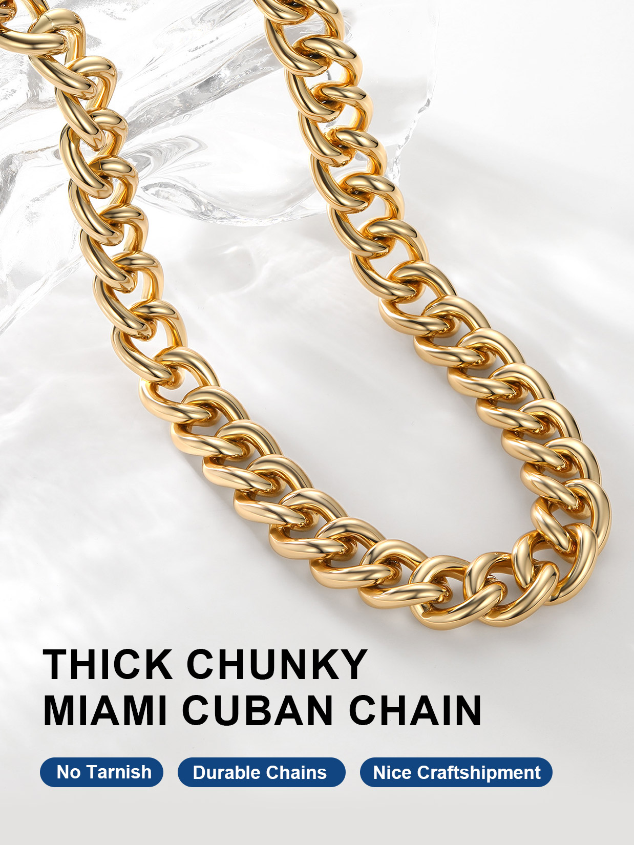13MM/16MM/23MM Cuban Link Chain Necklace For Women 