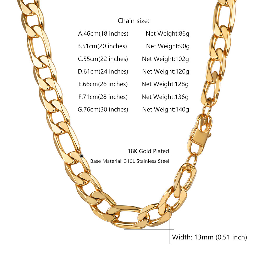 13mm Figaro Chain For Him