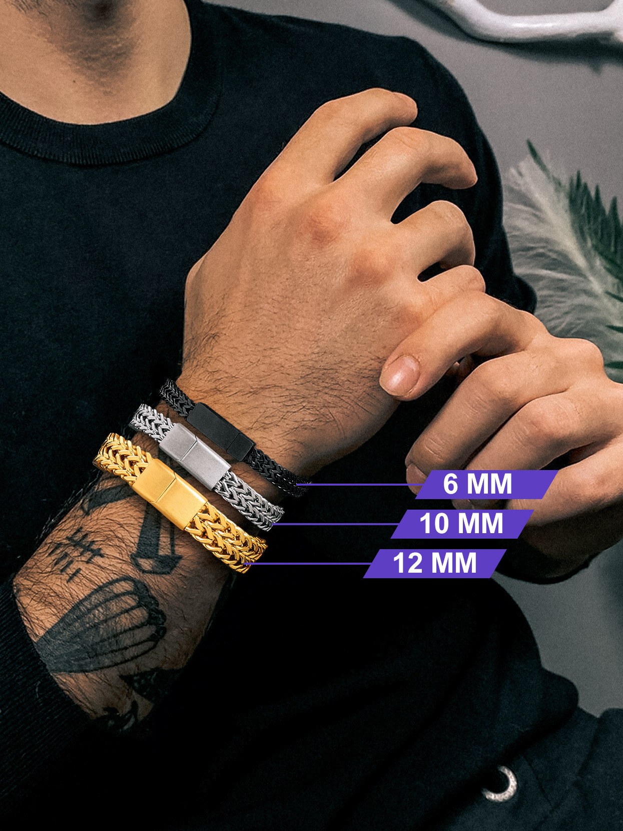 6mm Gold Men's Chain Bracele