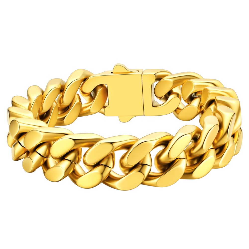 5/7/9/12/14mm Miami Cuban Link Chain Bracelet for Men