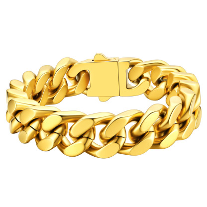 5/7/9/12/14mm Miami Cuban Link Chain Bracelet for Men
