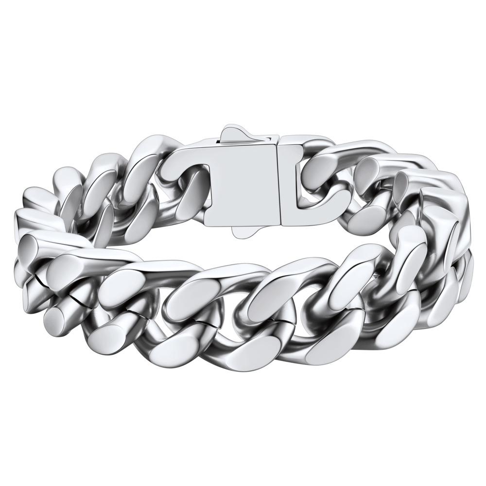 5/7/9/12/14mm Miami Cuban Link Chain Bracelet for Men