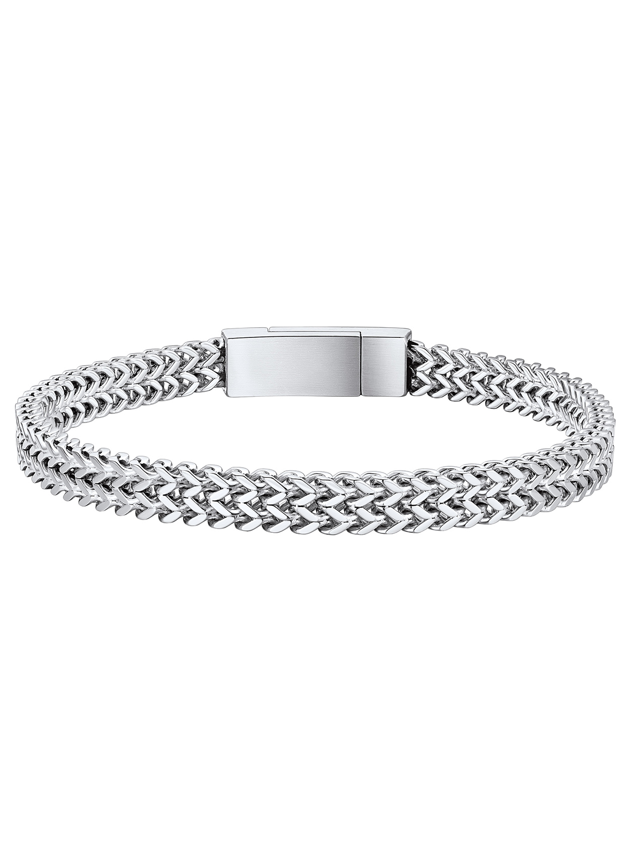10mm Stainless Steel Magnetic Clasp Leather Bracelet for Men