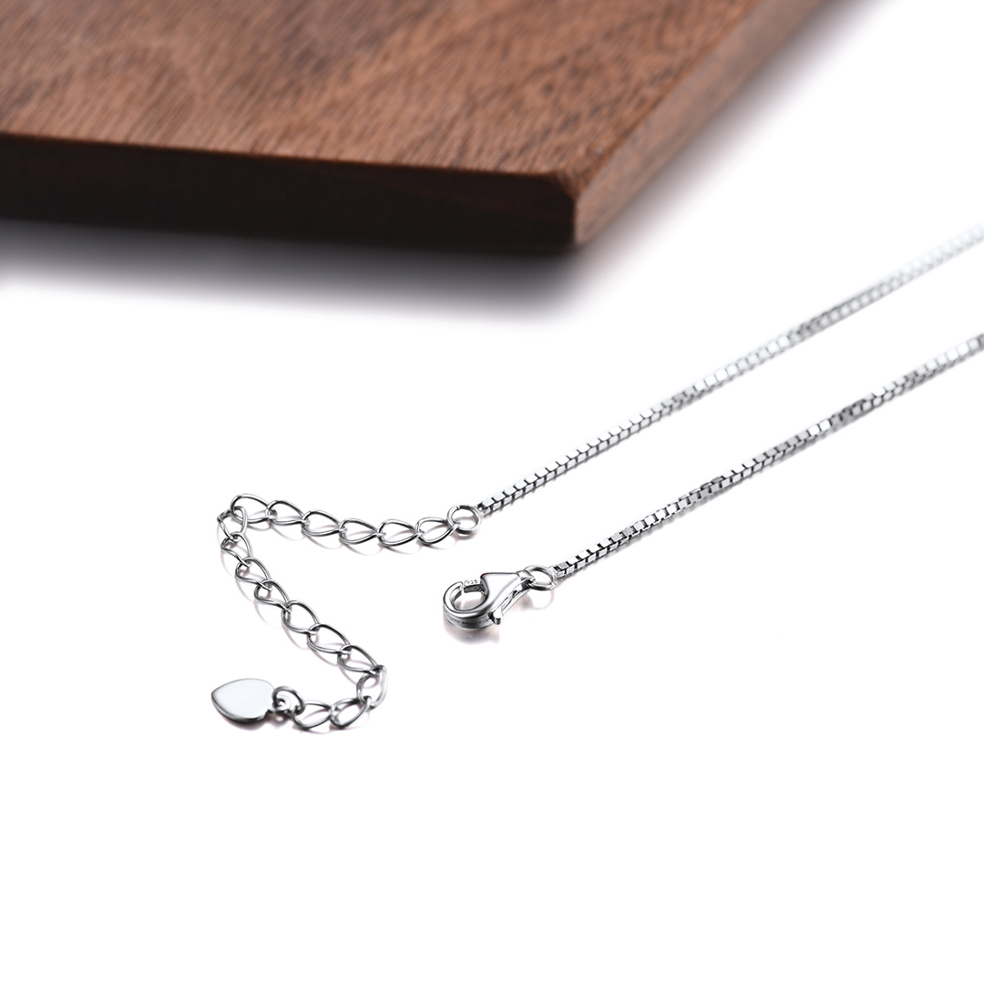 1mm Dainty 925 Sterling Silver Box Chain Necklace, Silver-02
