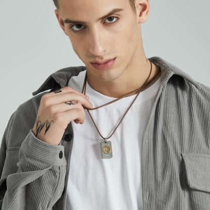 2mm Braided Leather Necklace Cord Brown 20"