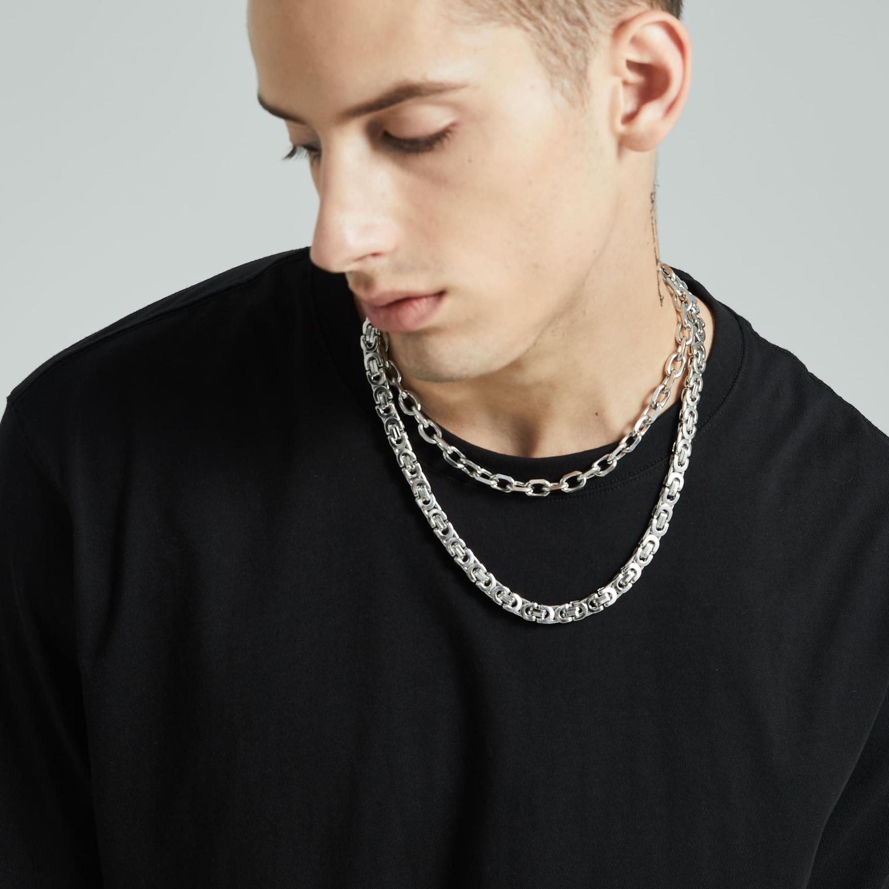 6mm Bicycle Chain Necklace Stainless Steel Black