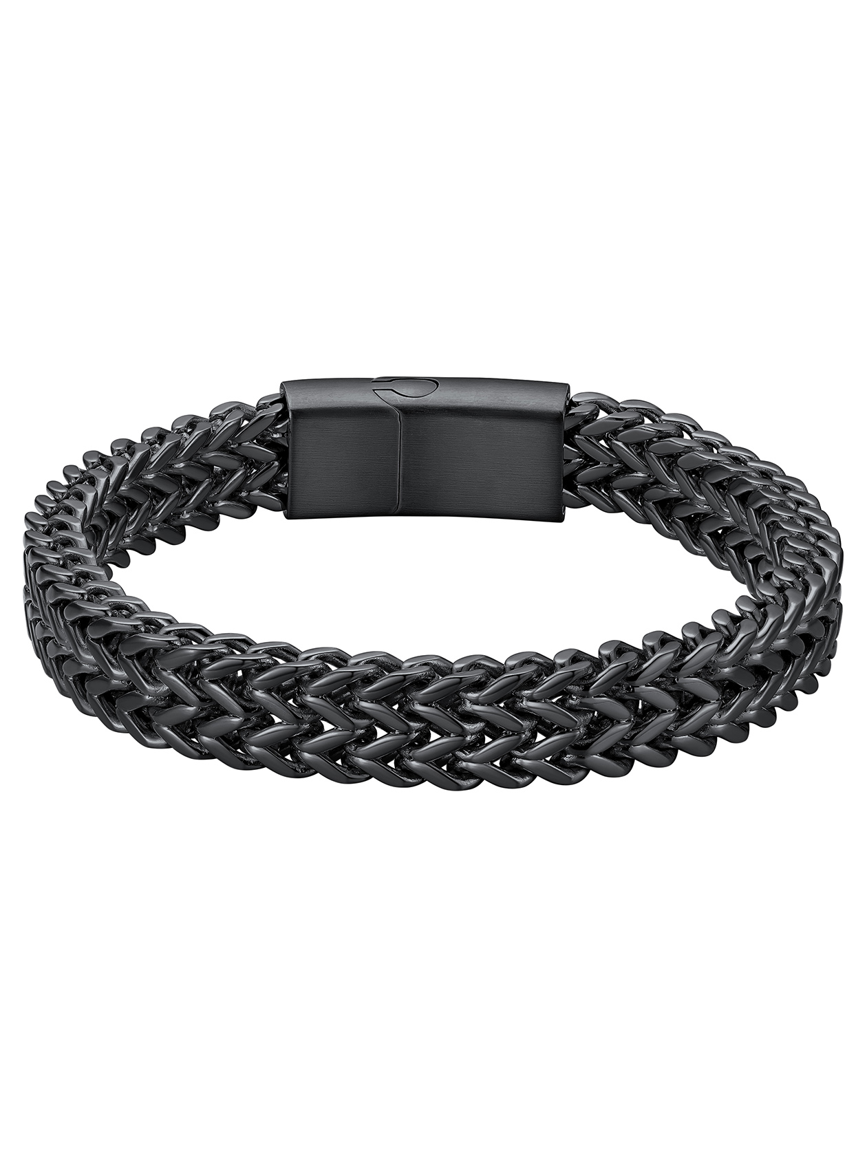 10mm Stainless Steel Magnetic Clasp Leather Bracelet for Men