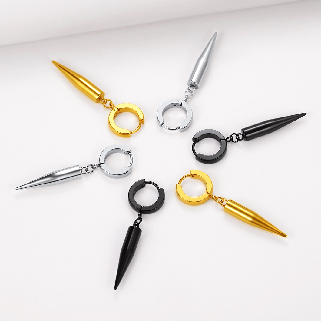 25mm Cone Spike Drop Earrings for Women For Men
