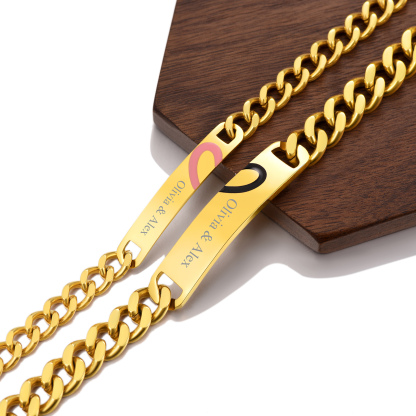 18K Gold Plated Couples Bracelets