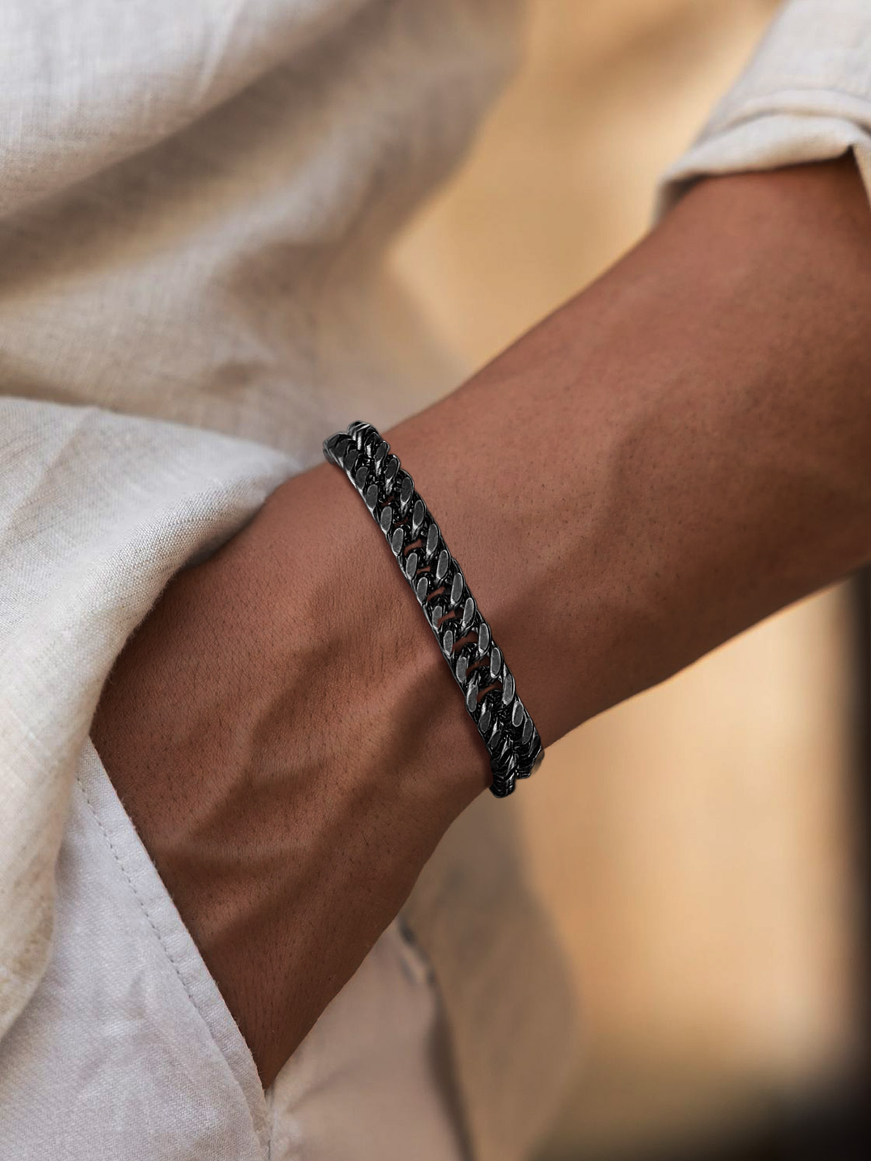 Stainless Steel Cuban Link Chain Bracelet For Men