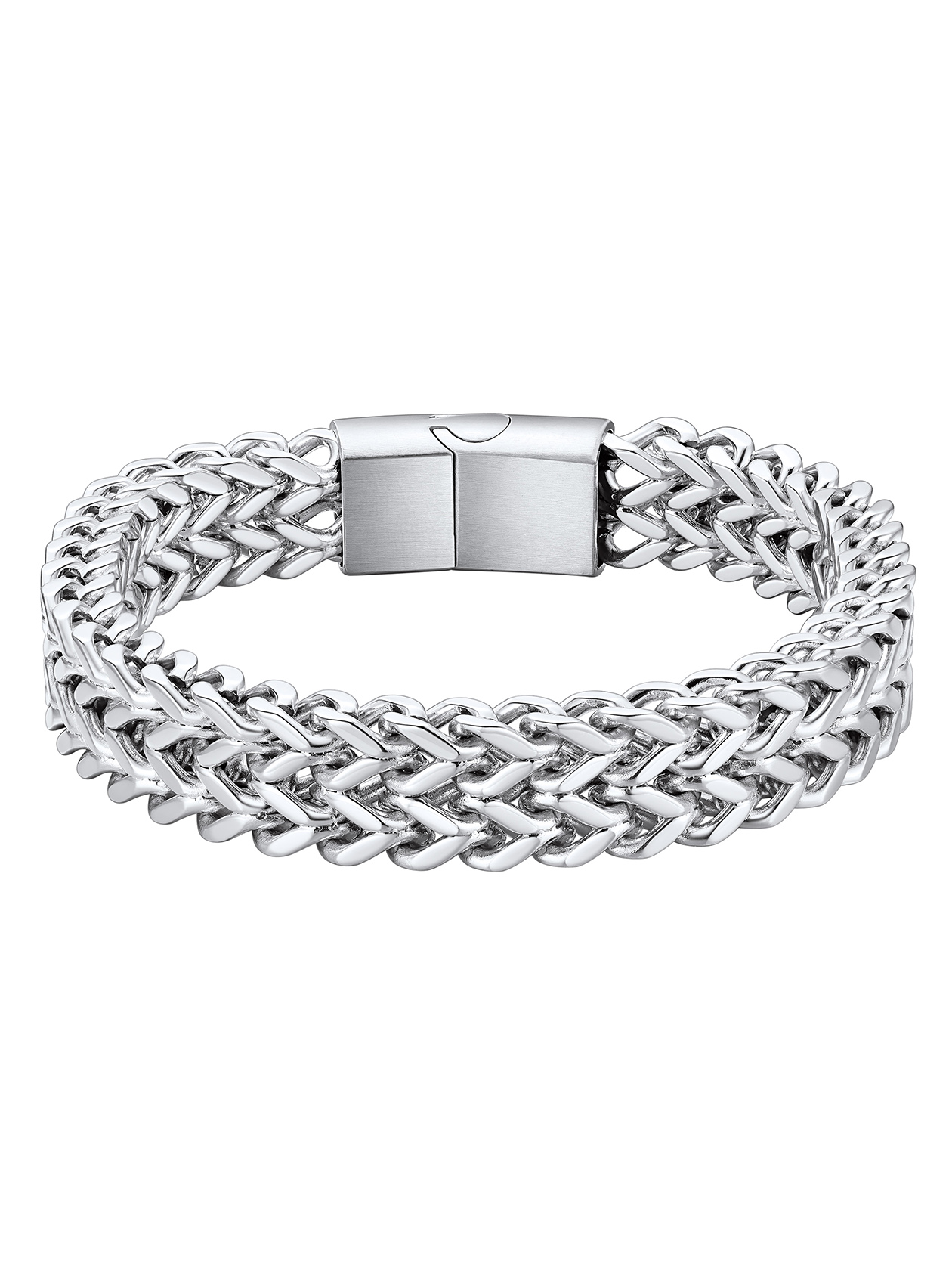 10mm Stainless Steel Magnetic Clasp Leather Bracelet for Men