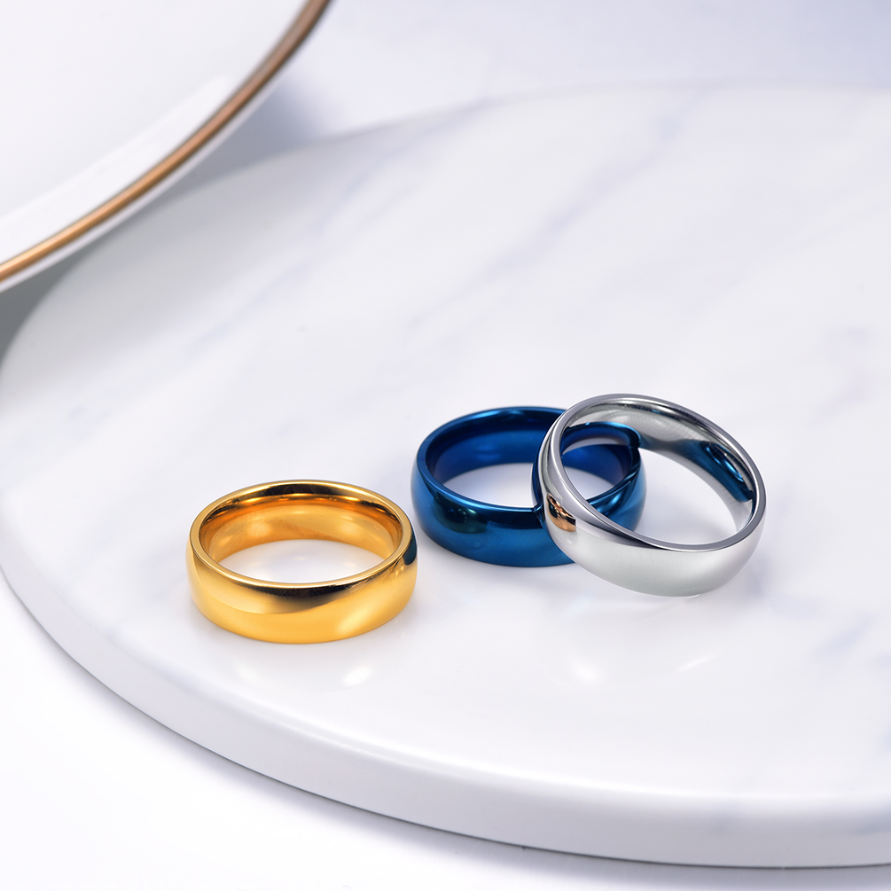 2mm-8mm Polished Stainless Steel Ring For Men Women