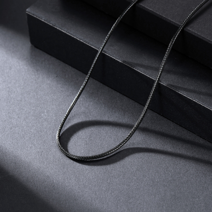 2mm Braided Leather Chain Necklace, Stainless Steel-01