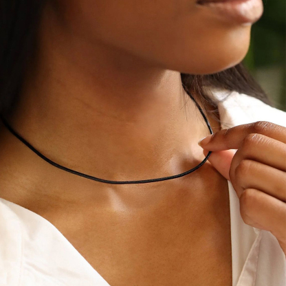 2mm Braided Leather Chain Necklace for Women - Womens Holiday's Gift