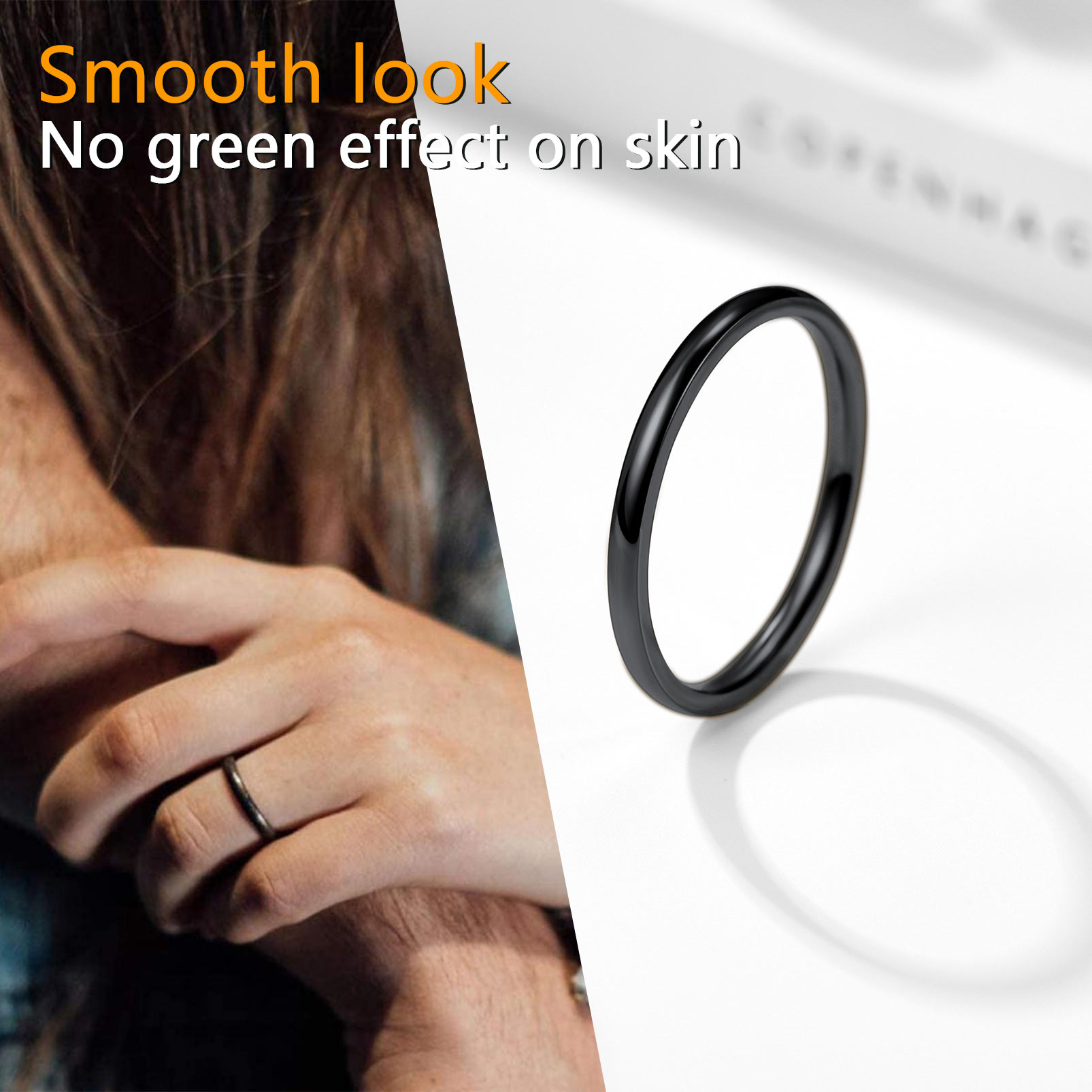 2mm-8mm Polished Stainless Steel Ring For Men Women
