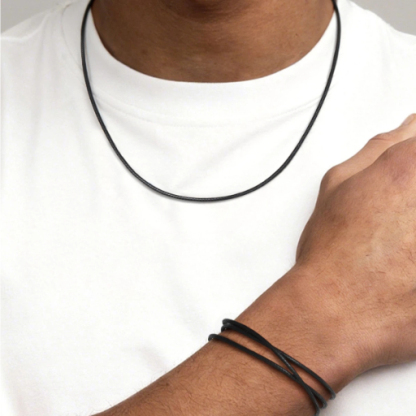 1.5/2/3mm Braided Leather Chain Necklace for Men Women