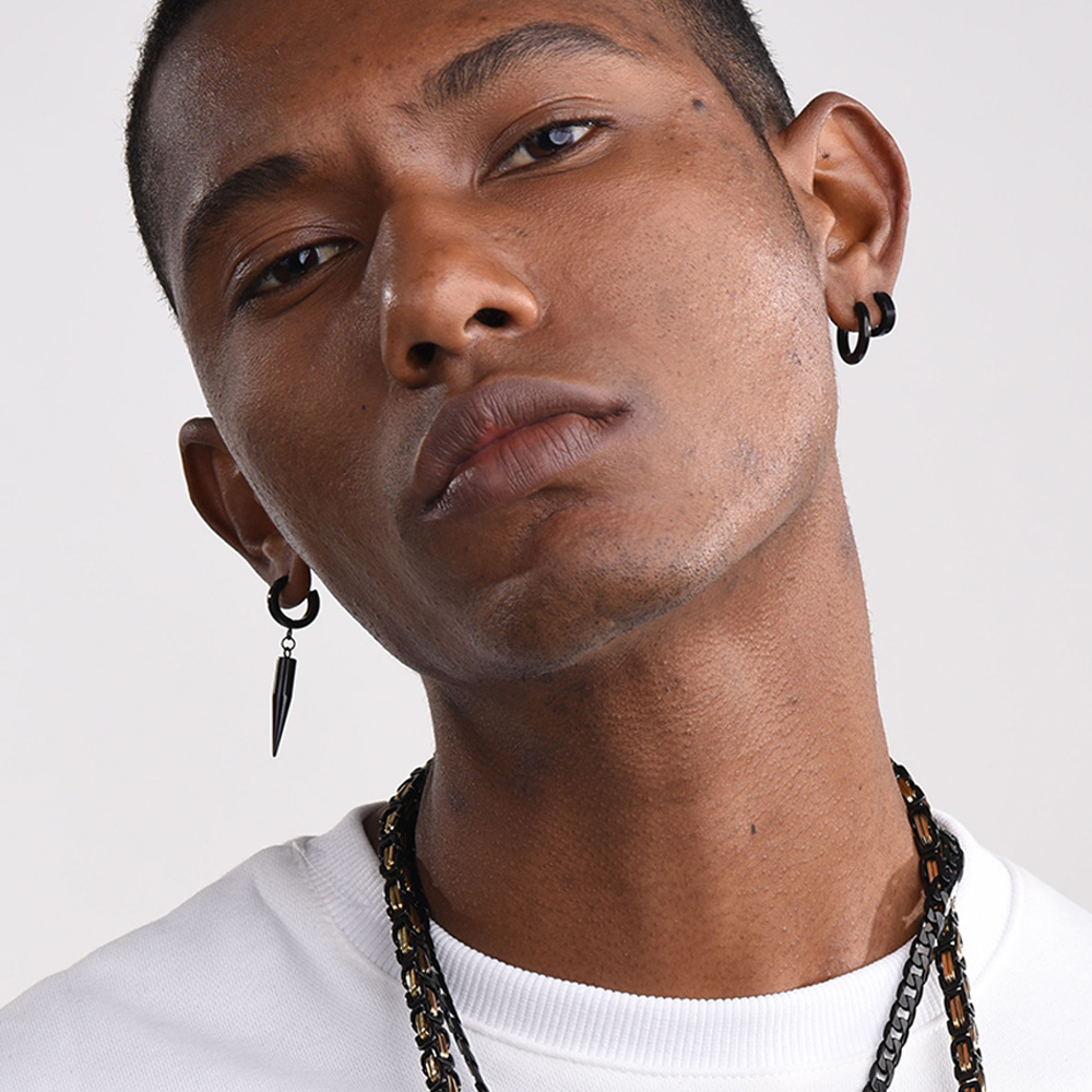 3 Pairs Nickel Free Huggie Hoop Earrings for Men