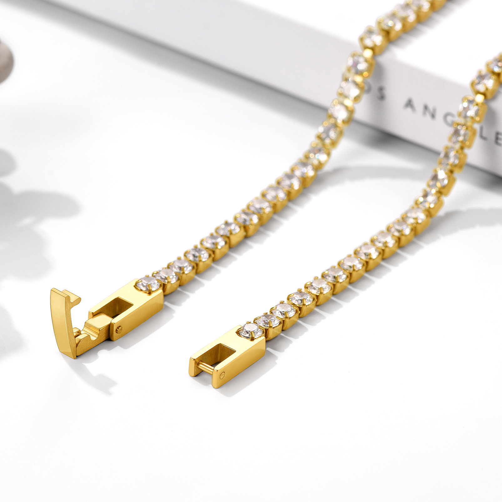 3/5mm Cubic Zirconia Tennis Chain Necklace for Men Women