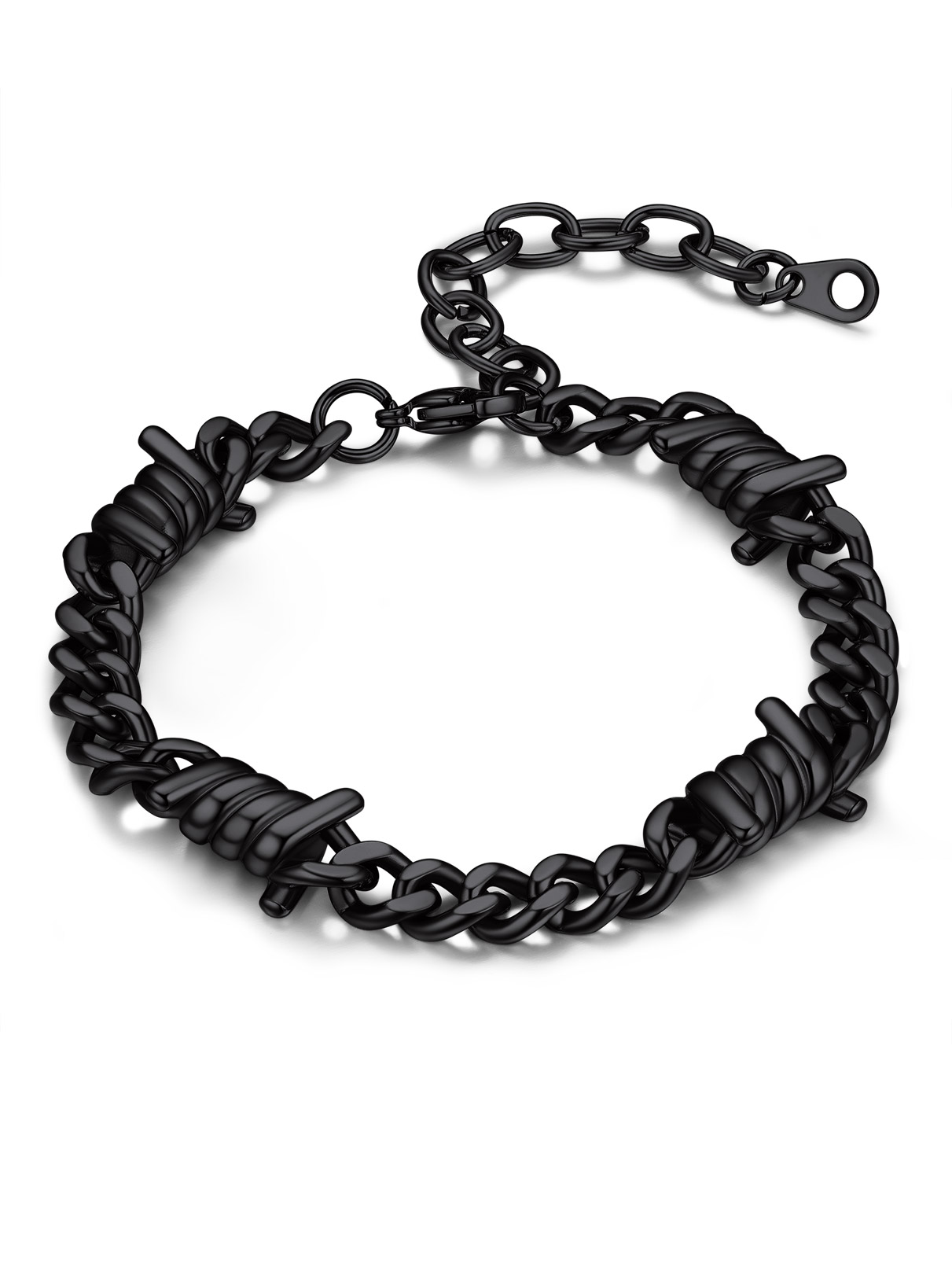 Stainless Steel 5-9mm Cuban Link Thorn Bracelet for Men
