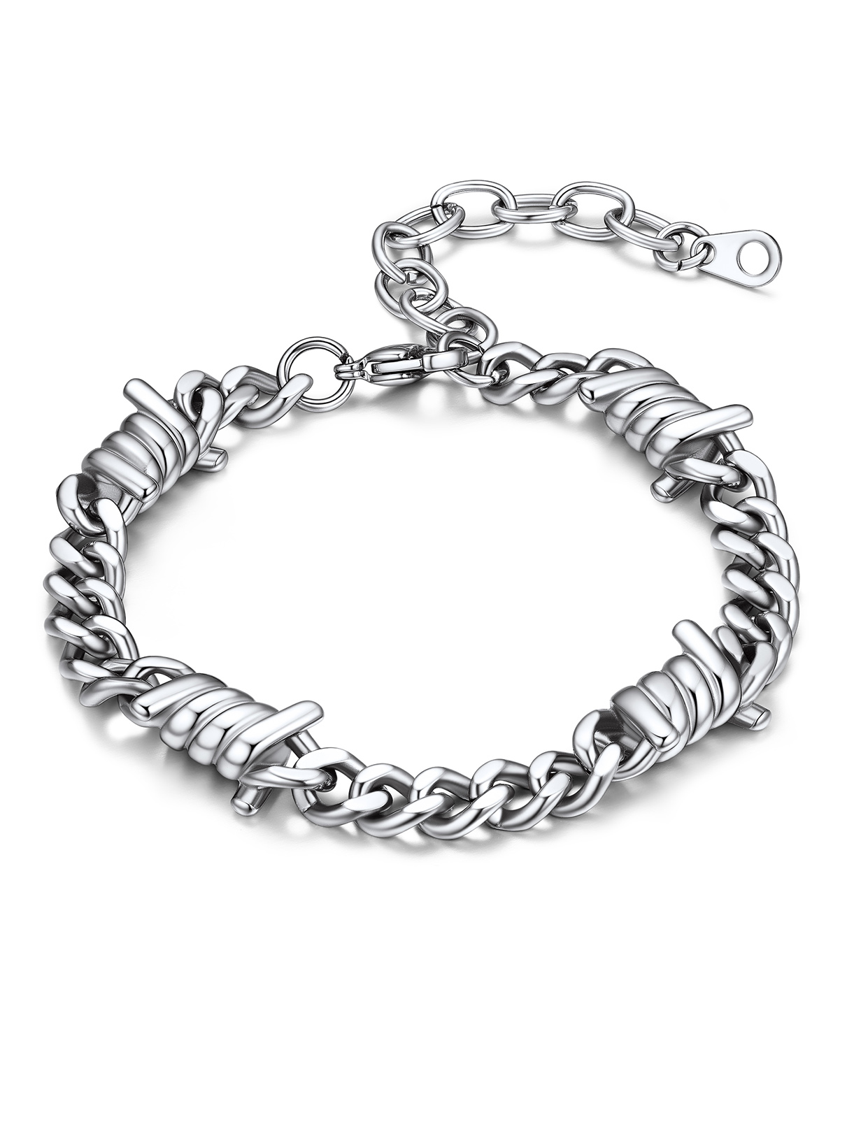 chainshouse Barbed Wire Cuban Chain Bracelet