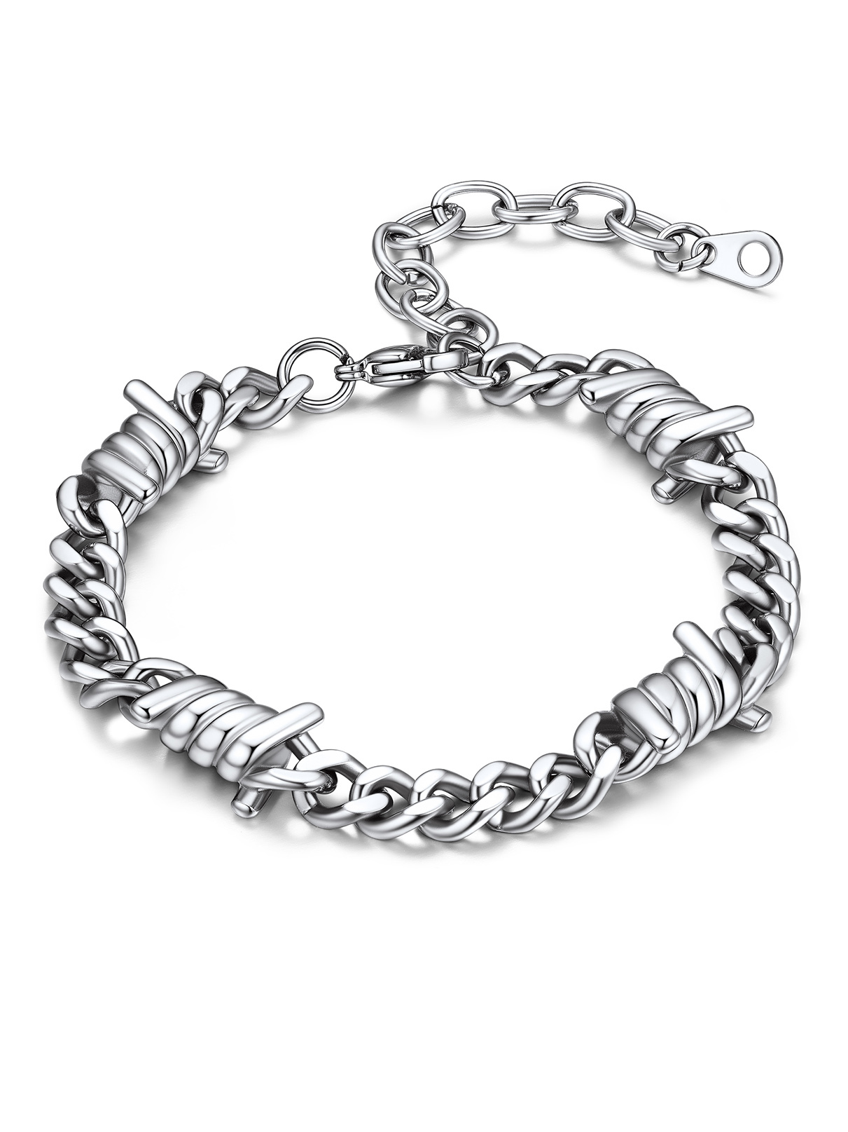 chainshouse Barbed Wire Cuban Chain Bracelet