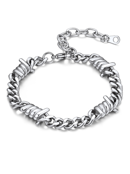 chainshouse Barbed Wire Cuban Chain Bracelet