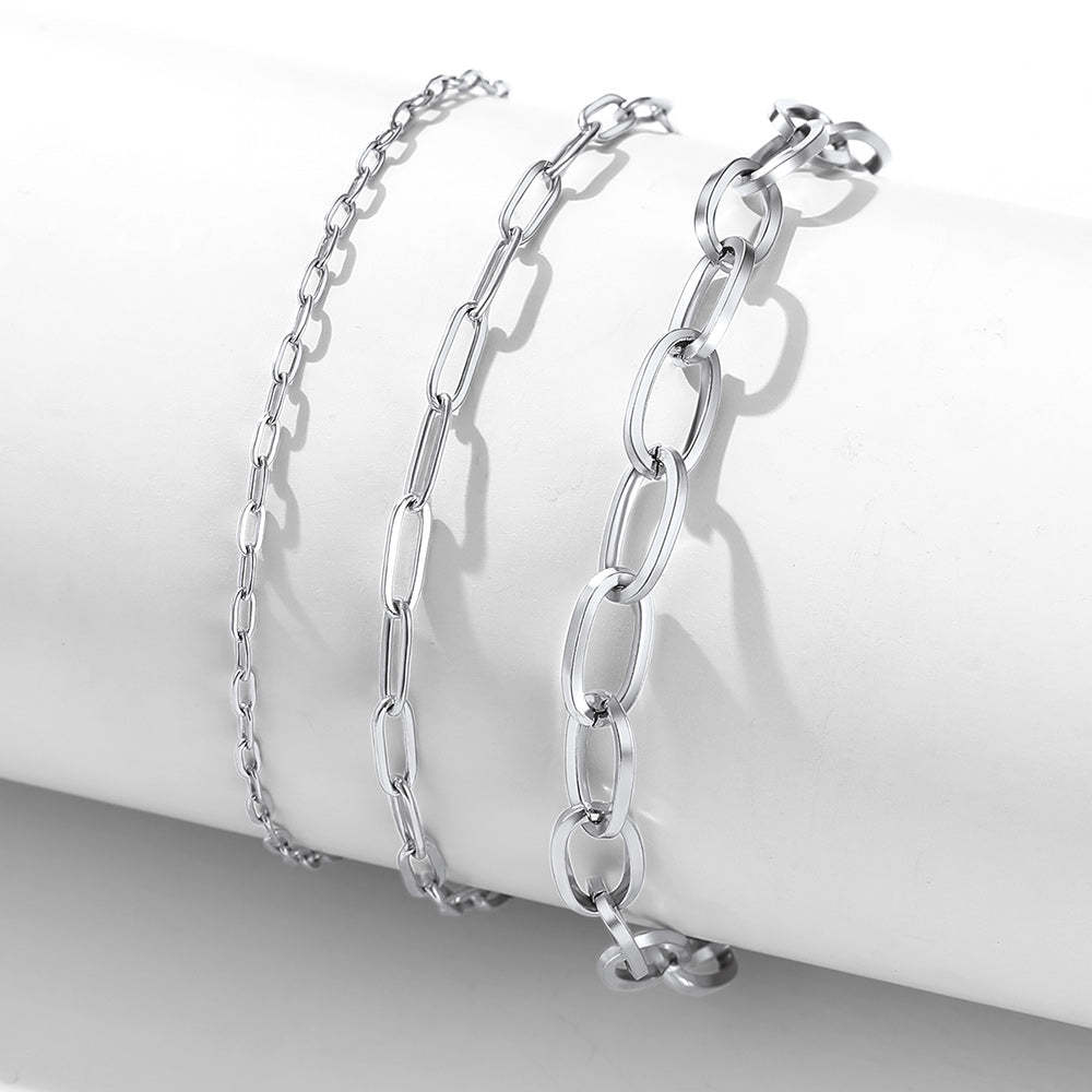minimalist paperclip anklet- 2mm, 3mm, and 6mm widths