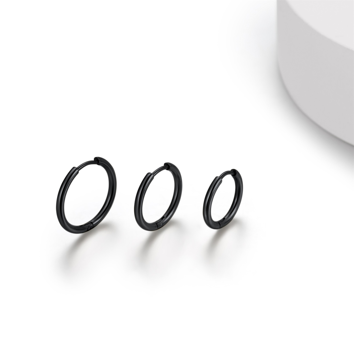 3 Pairs Nickel Free Huggie Hoop Earrings