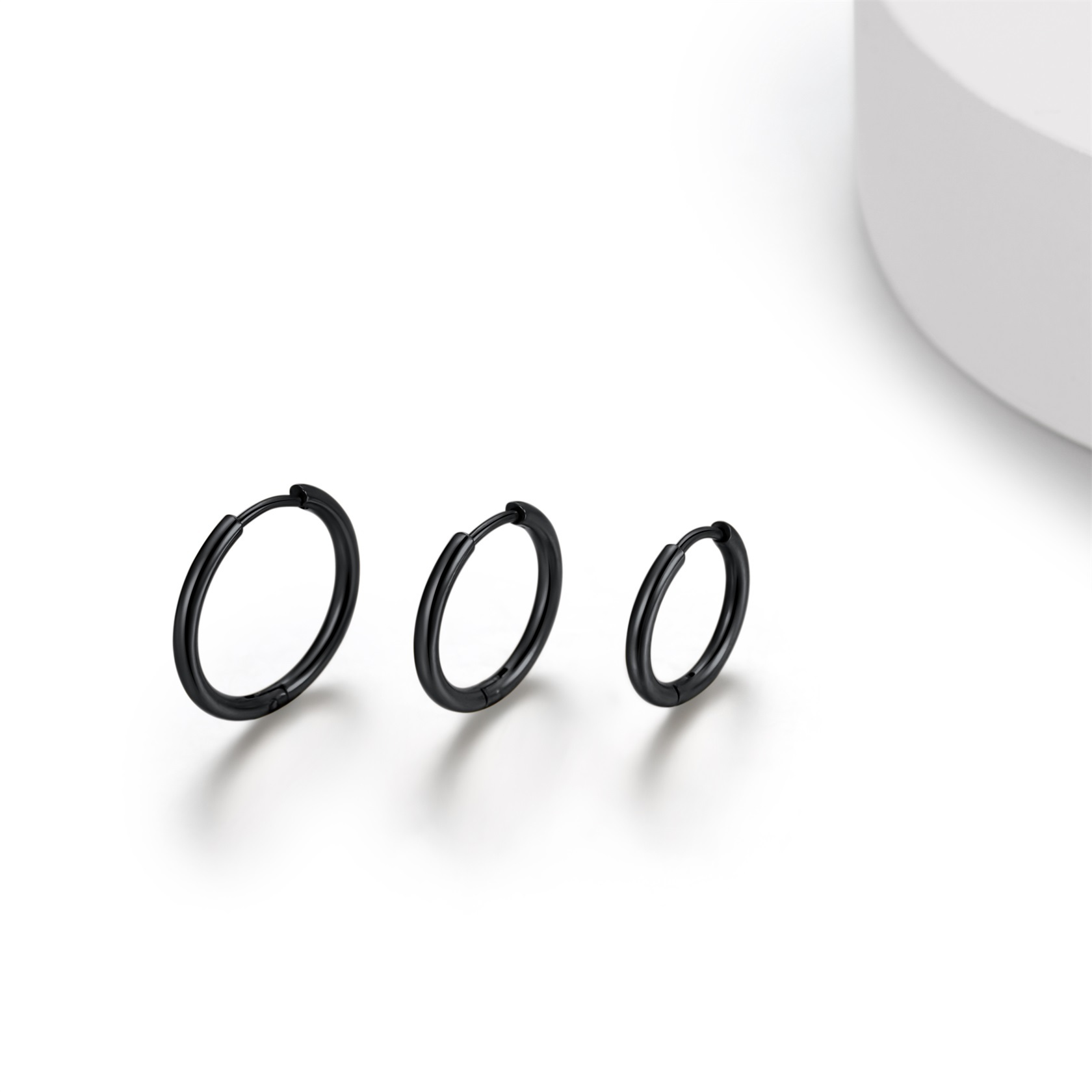 3 Pairs Nickel Free Huggie Hoop Earrings