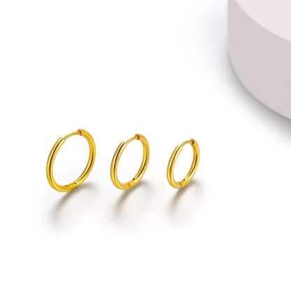 3 Pairs Nickel Free Huggie Hoop Earrings