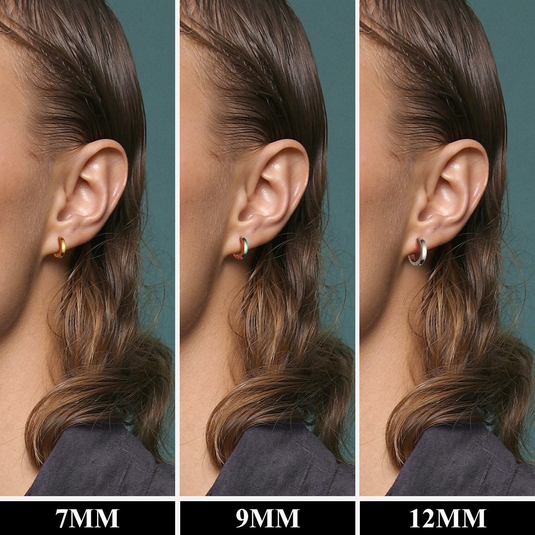 3Pcs Classic Huggie Hoop Earrings Set  for Men Women