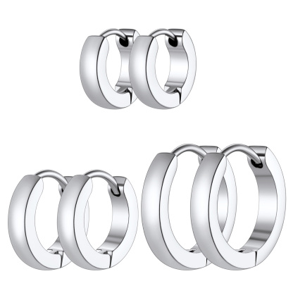 3Pcs Classic Huggie Hoop Earrings Set for Men Women