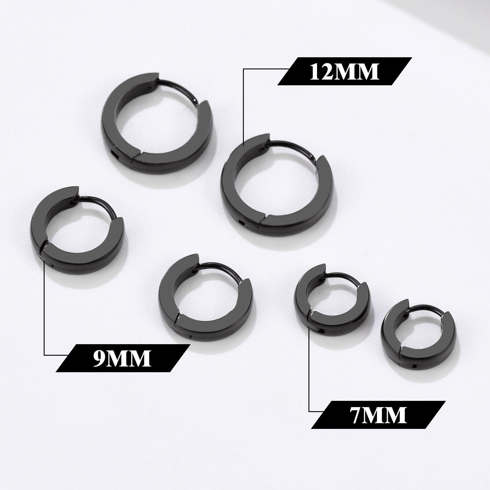 3Pcs Classic Huggie Hoop Earrings Set  for Men Women