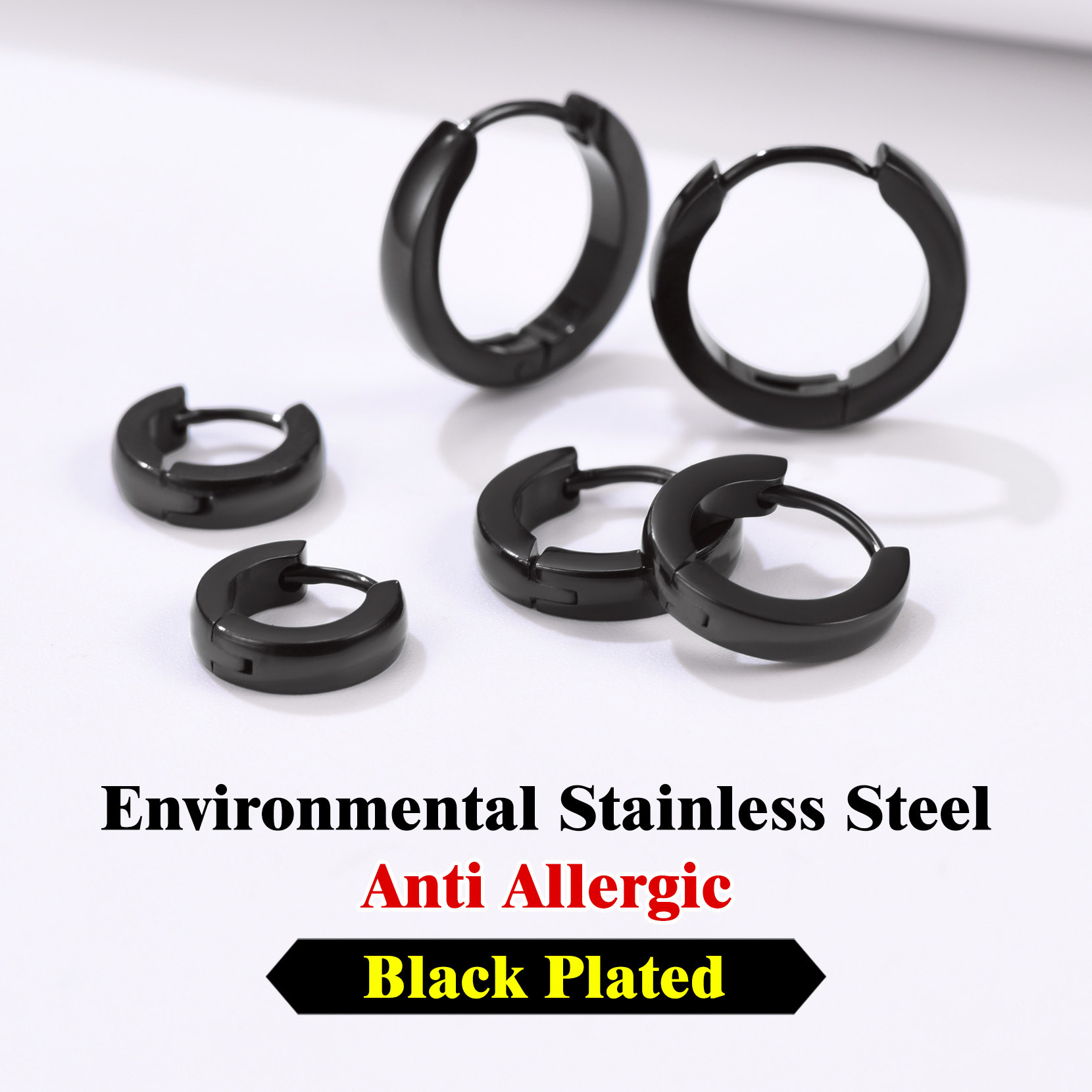 3Pcs Classic Huggie Hoop Earrings Set  for Men Women