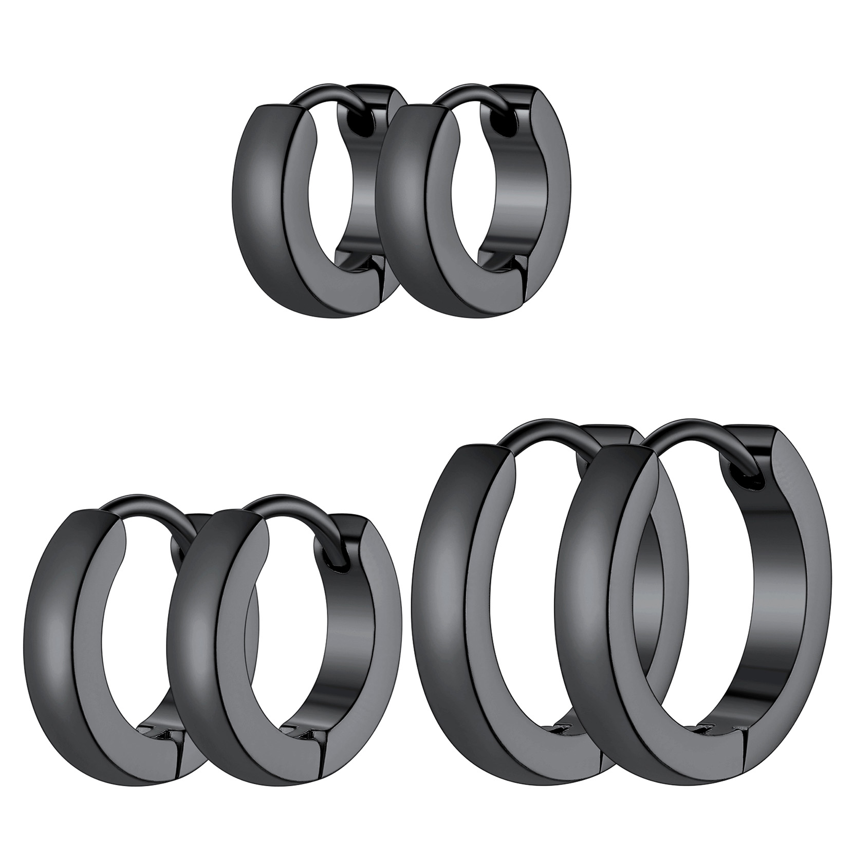3Pcs Classic Huggie Hoop Earrings Set  for Men Women