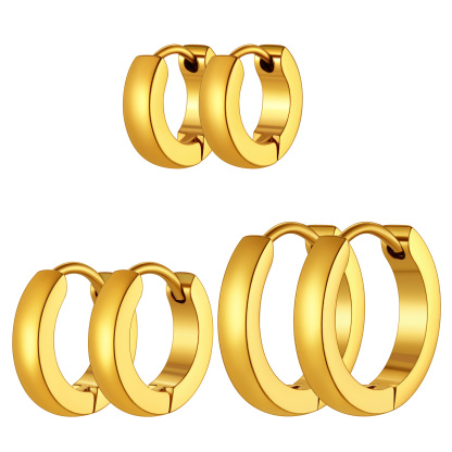 3Pcs Classic Huggie Hoop Earrings Set  for Men Women