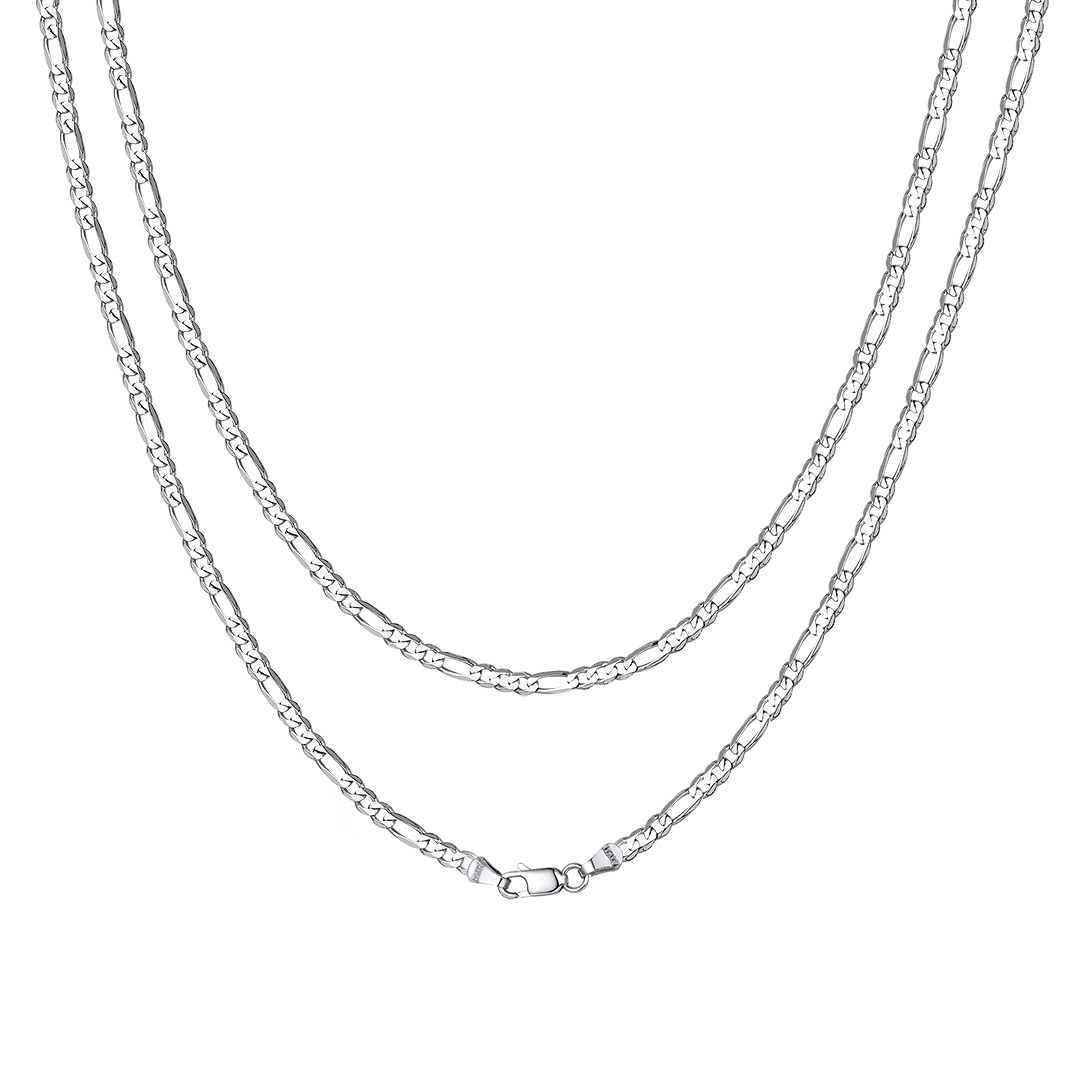 3mm 925 Sterling Silver Figaro Chain Necklace