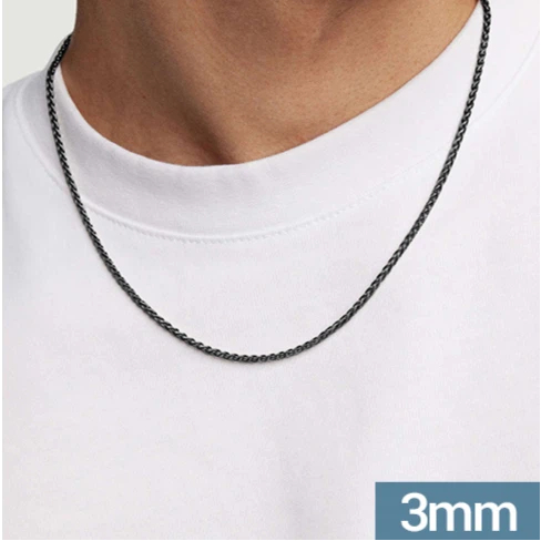 1.5/2/3mm Braided Leather Chain Necklace for Men Women