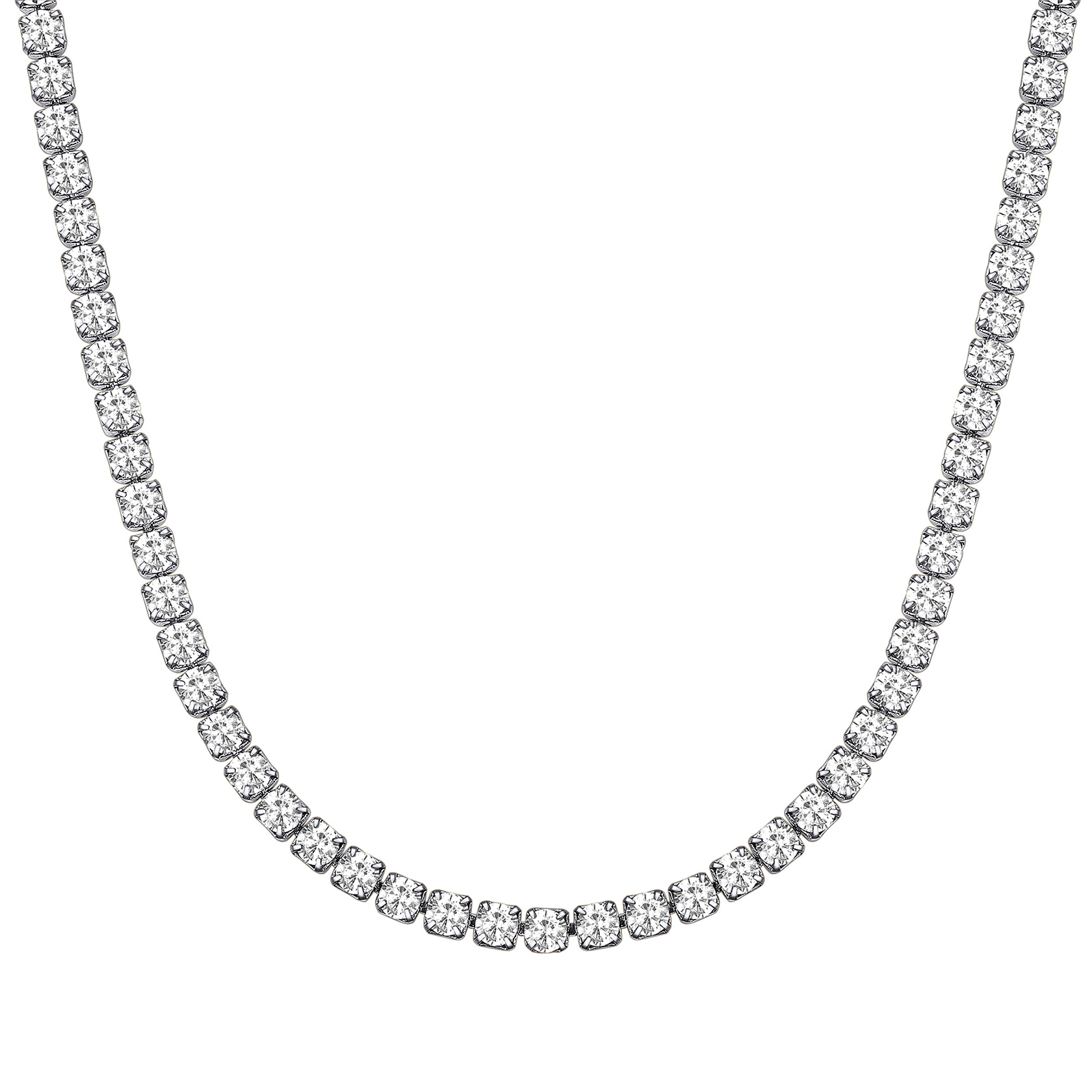 3mm Cubic Zirconia Tennis Chain Necklace in Stainless Steel