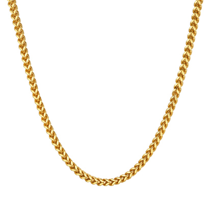 3mm Stainless Steel Franco Chain Necklace in Gold Plated