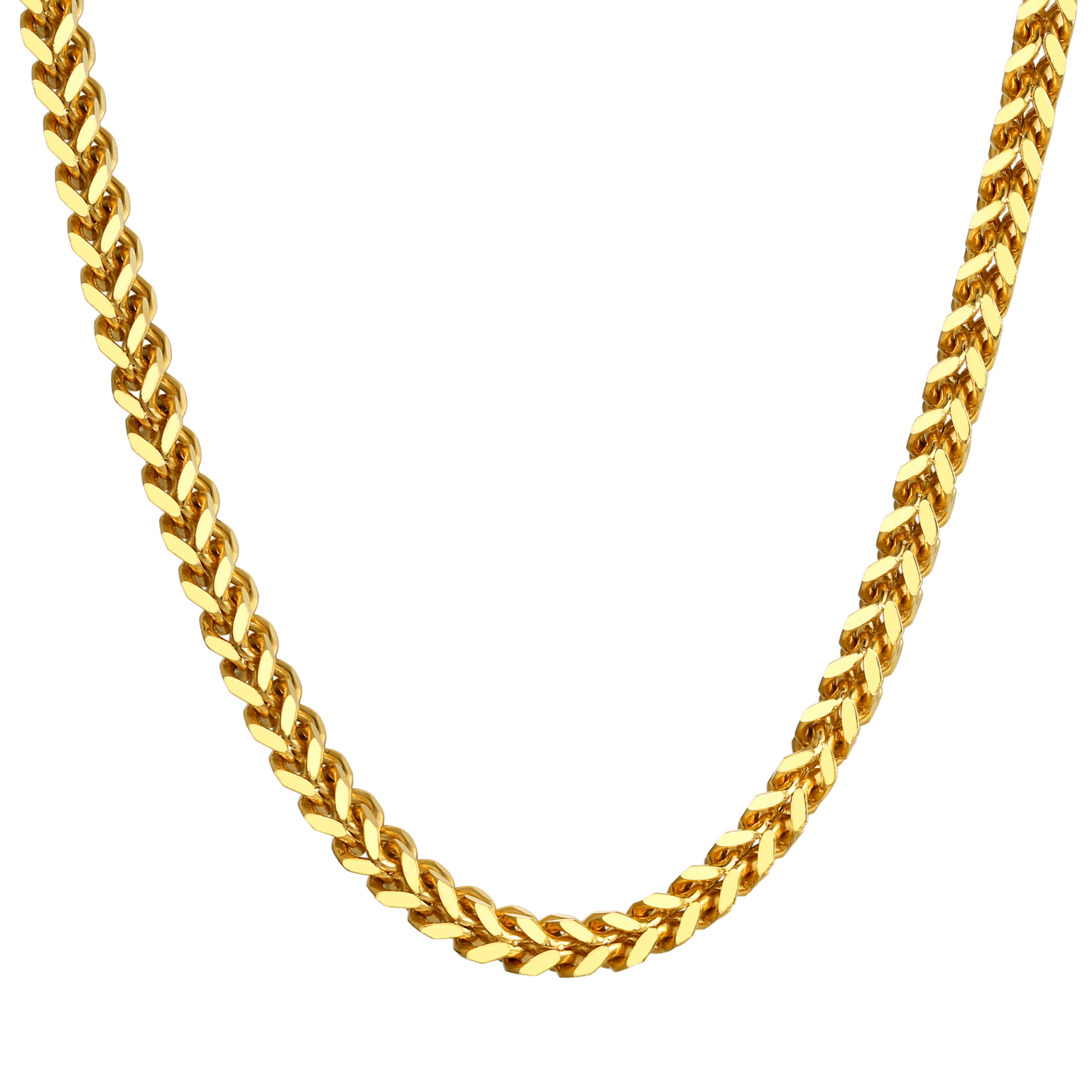 4.5mm Stainless Steel Franco Chain Necklace in Gold Plated