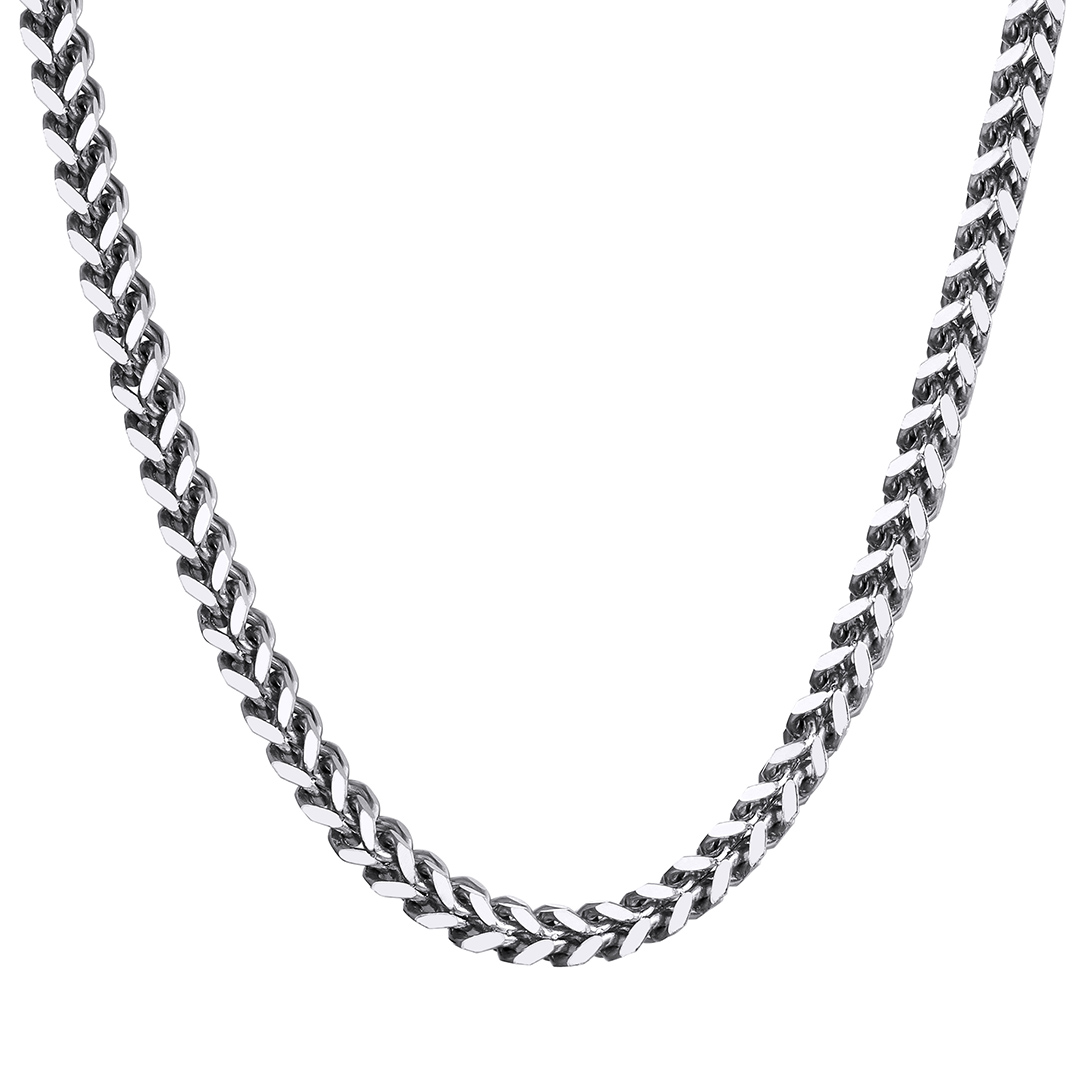 4.5mm Stainless Steel Franco Chain Necklace in Steel