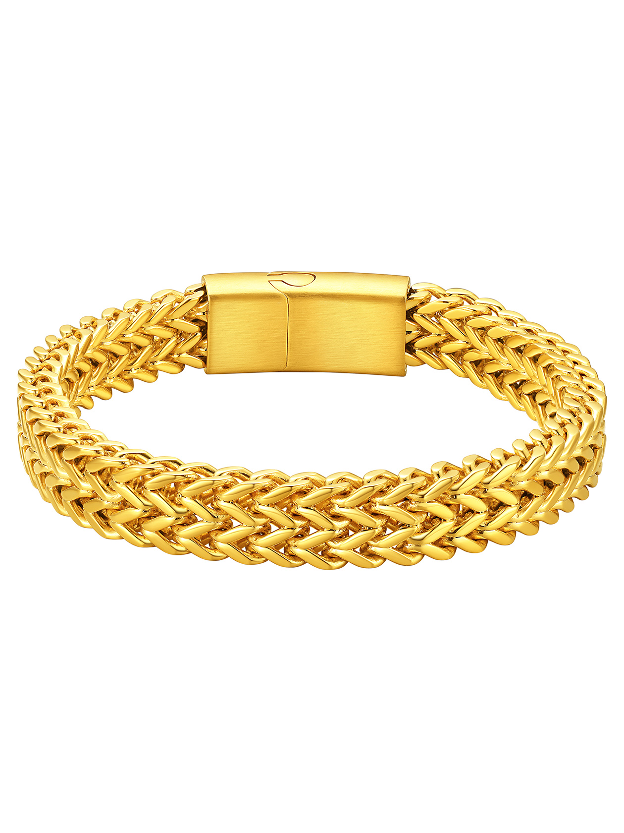 10mm Stainless Steel Magnetic Clasp Leather Bracelet for Men