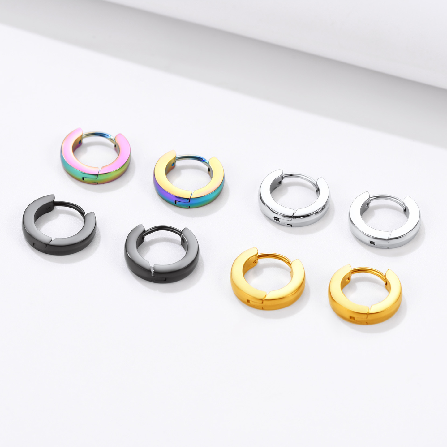 Classic Stainless Steel Hoop Earrings for Men