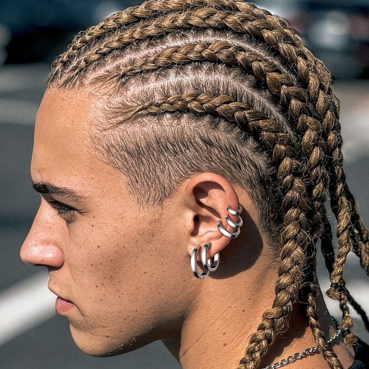 5 Pairs Hoop Earrings Set For Men Women