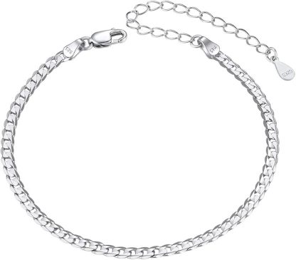 3mm Miami Cuban Link Bracelet 925 Sterling Silver Solid