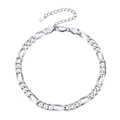 5mm 925 Sterling Silver Figaro Chain Anklet