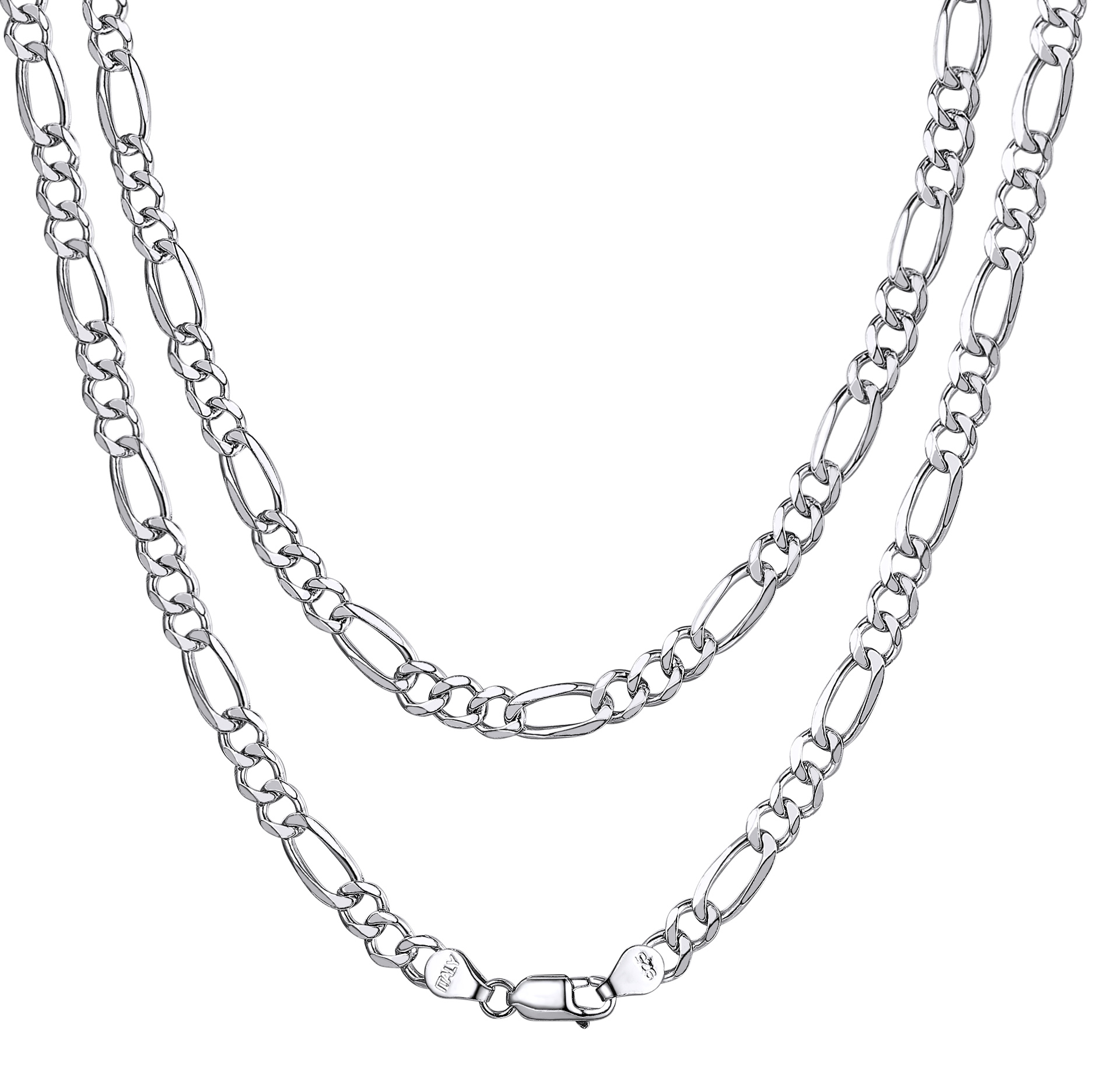 5mm 925 Sterling Silver Figaro Chain Necklace