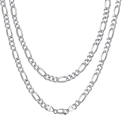 5mm 925 Sterling Silver Figaro Chain Necklace