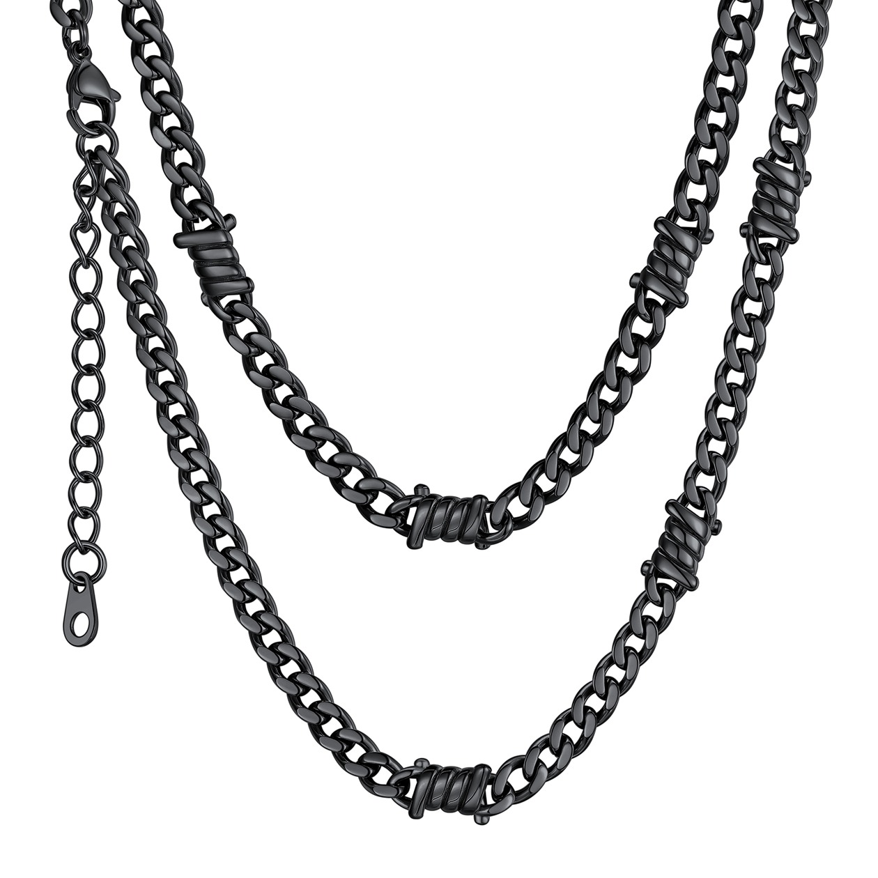 9mm Barbed Wire Cuban Link Chain for Men